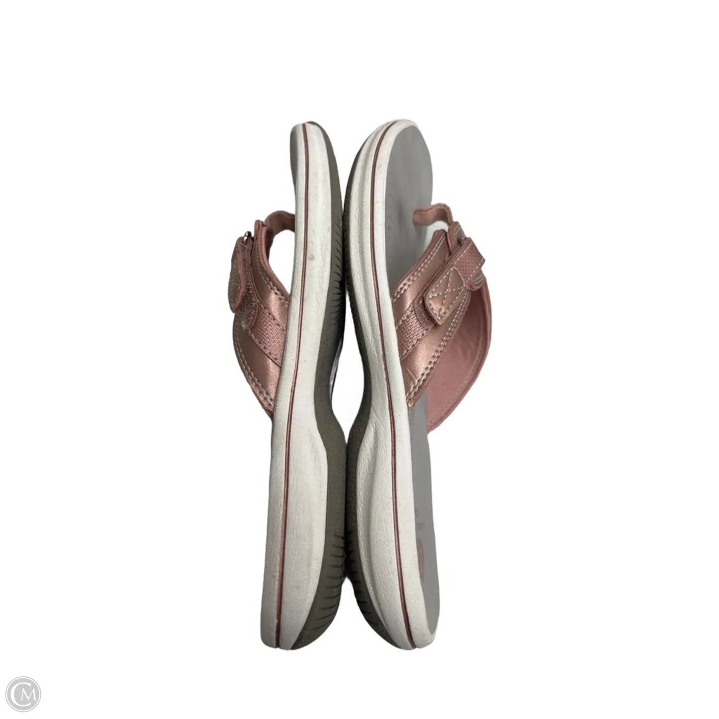 Sandals Flats By Clarks In Grey & Pink, Size: 7