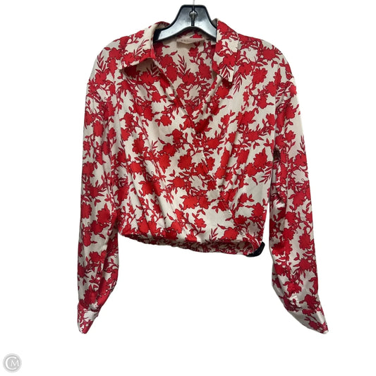 Top Long Sleeve By Philosophy In Red & White, Size: Xs
