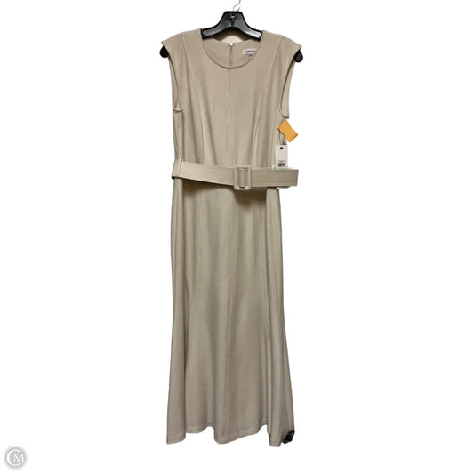 Dress Casual Midi By Calvin Klein In Cream, Size: M