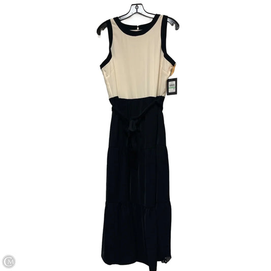 Dress Casual Midi By Dkny In Black & Cream, Size: M