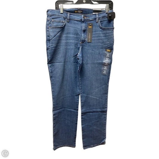 Jeans Straight By Lee In Blue Denim, Size: 10