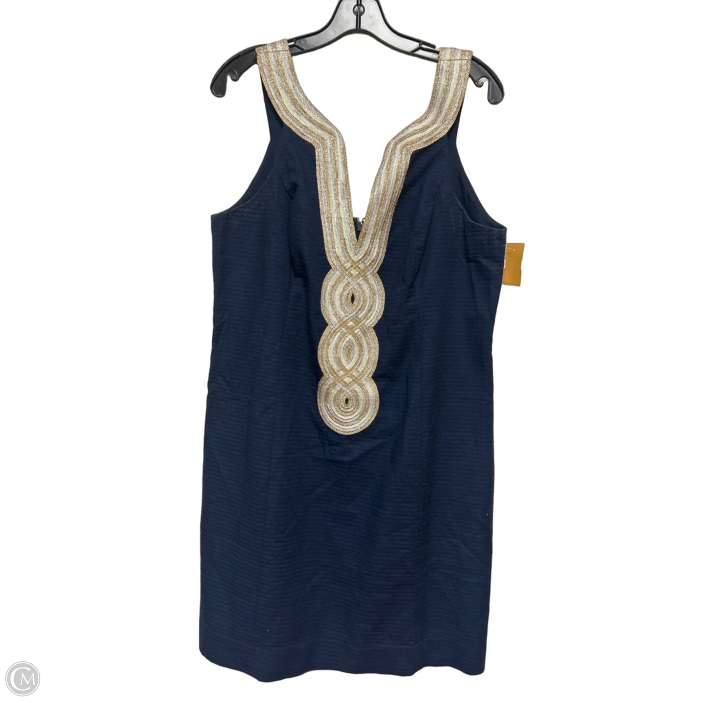 Dress Designer By Lilly Pulitzer In Blue & Gold, Size: Xl