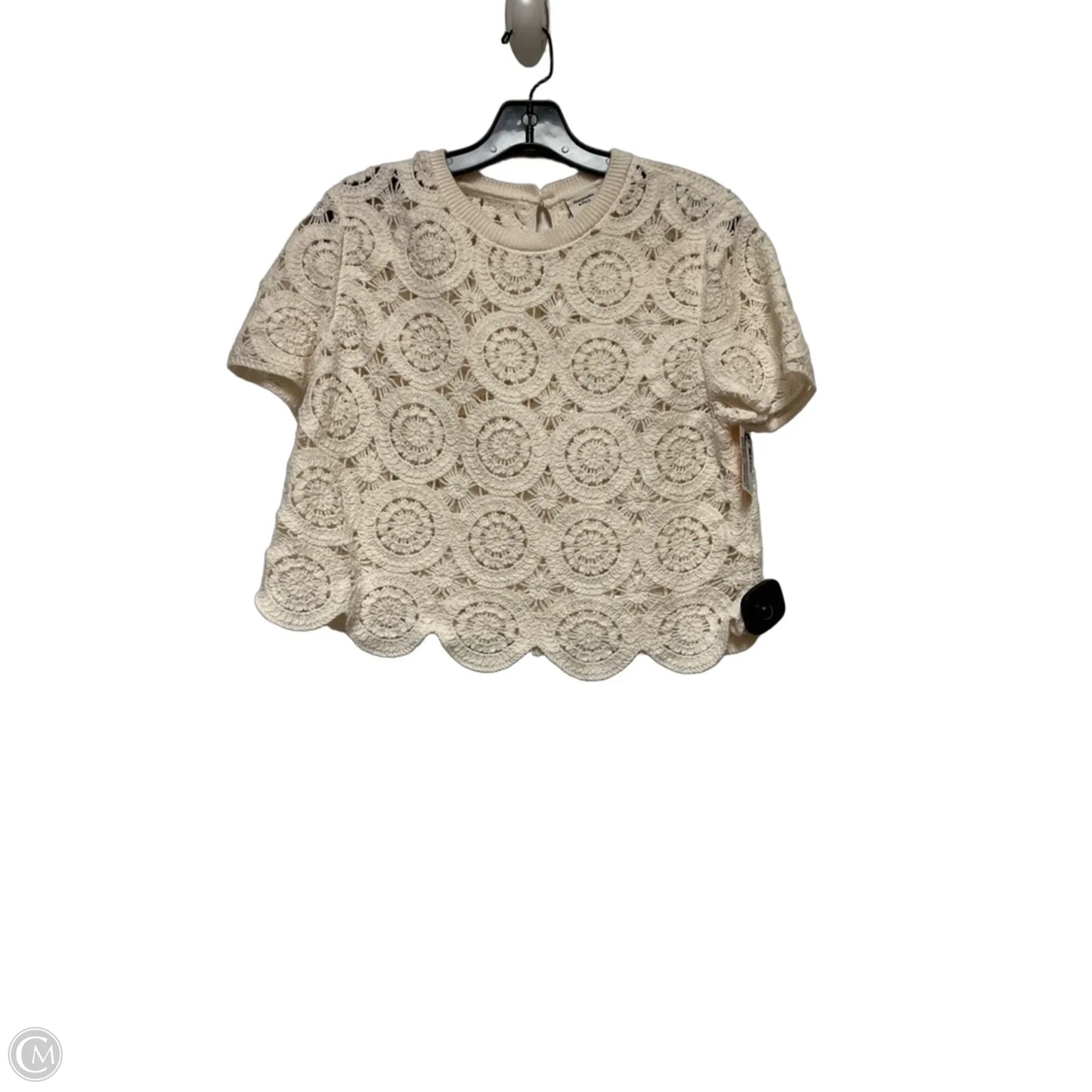 Top Short Sleeve By Abercrombie And Fitch In Cream, Size: S