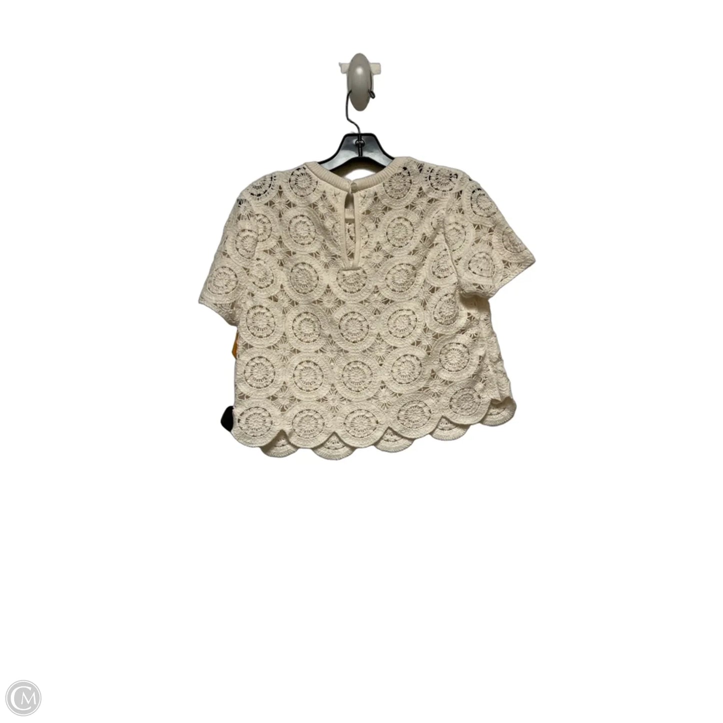Top Short Sleeve By Abercrombie And Fitch In Cream, Size: S