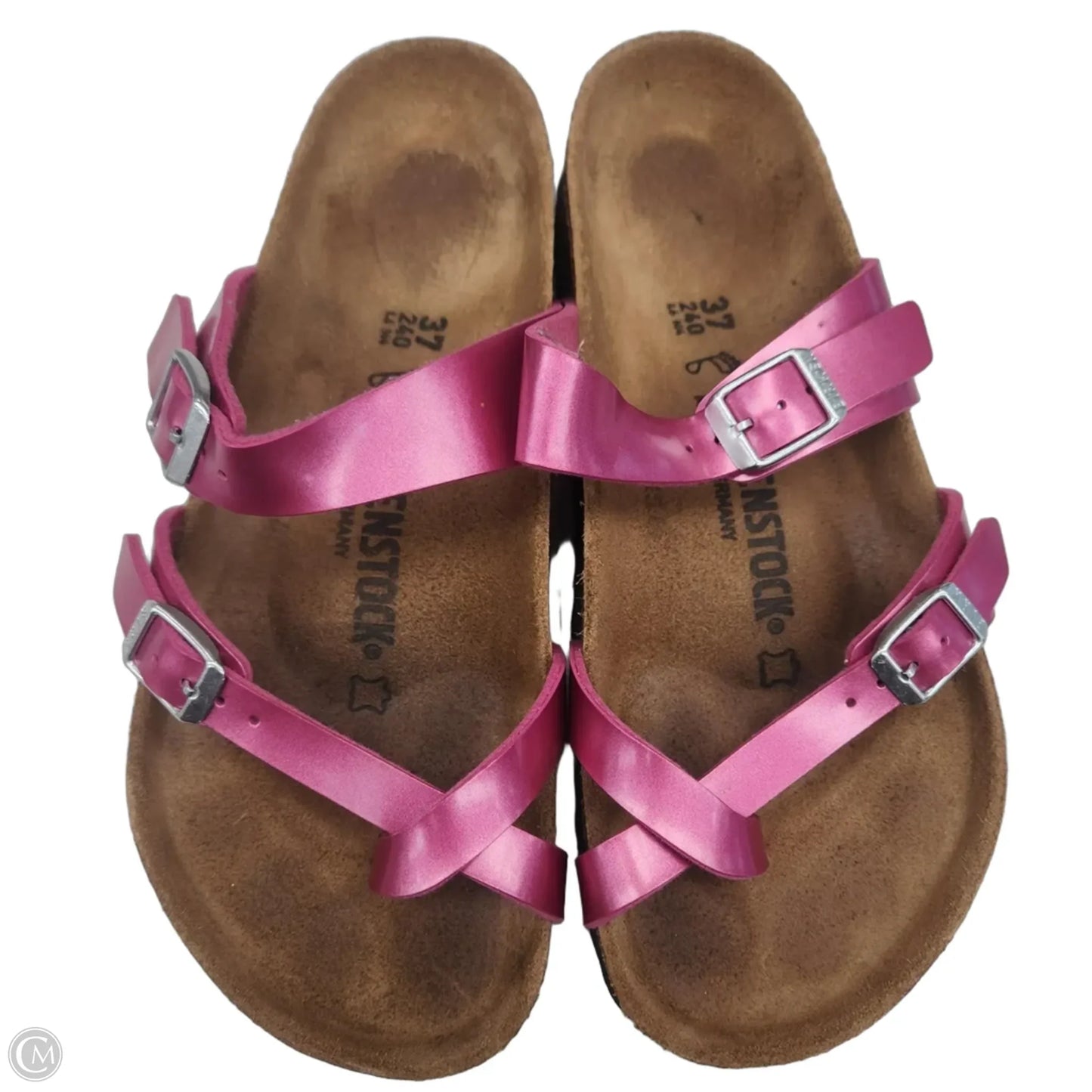 Sandals Flats By Birkenstock In Purple, Size: 6.5