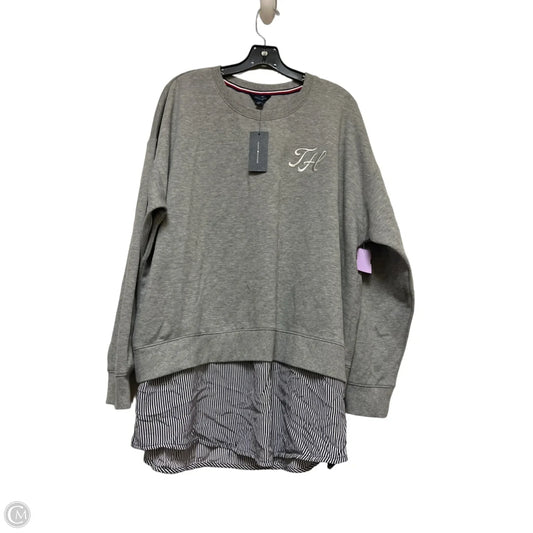 Sweatshirt Crewneck By Tommy Hilfiger In Grey, Size: 2x