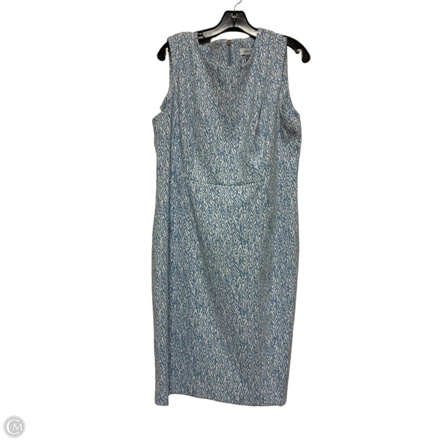 Dress Casual Midi By Calvin Klein In Blue & White, Size: Xl