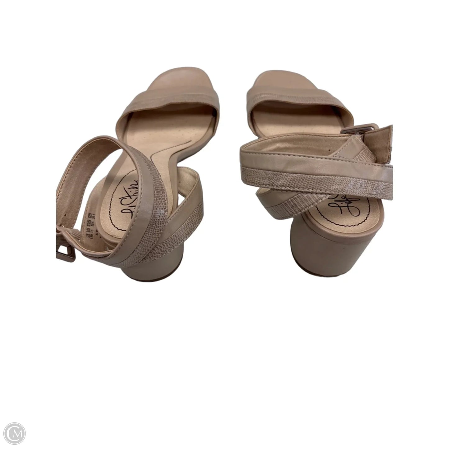 Sandals Heels Block By Life Stride In Beige, Size: 9.5