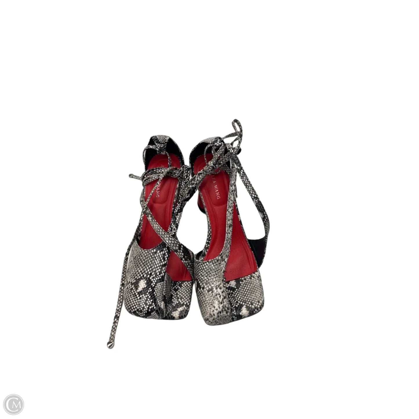 Sandals Heels Block By Azalea Wang In Snakeskin Print, Size: 8