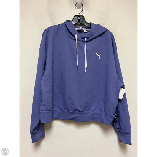 Sweatshirt Hoodie By Puma In Purple, Size: L