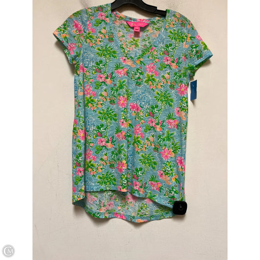 Top Short Sleeve Designer By Lilly Pulitzer In Multi-colored, Size: Xxs