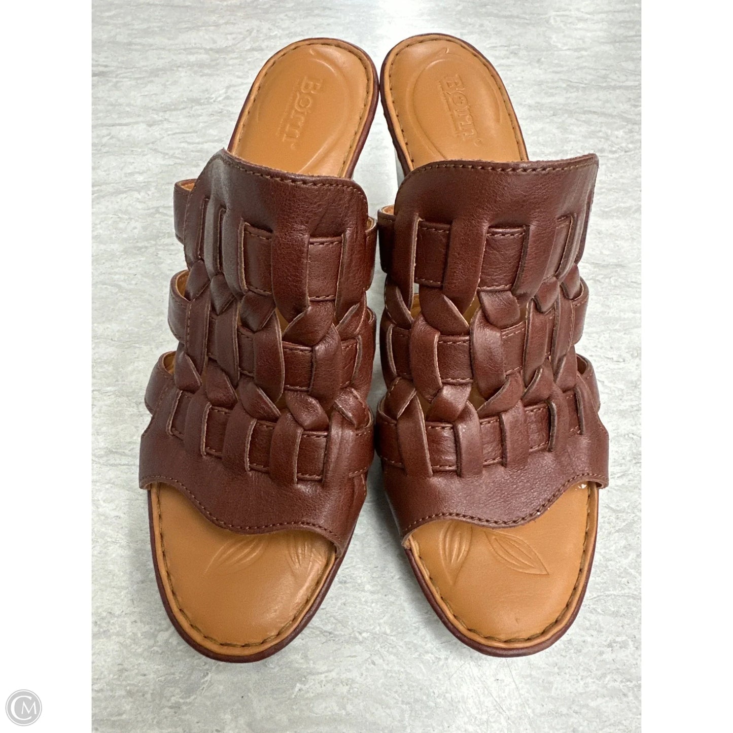 Sandals Heels Block By Born In Brown, Size: 10