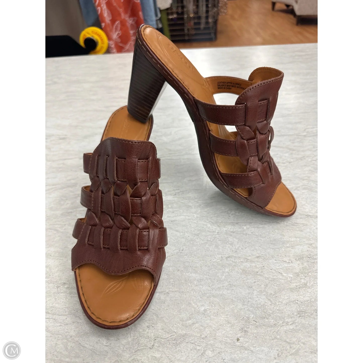 Sandals Heels Block By Born In Brown, Size: 10