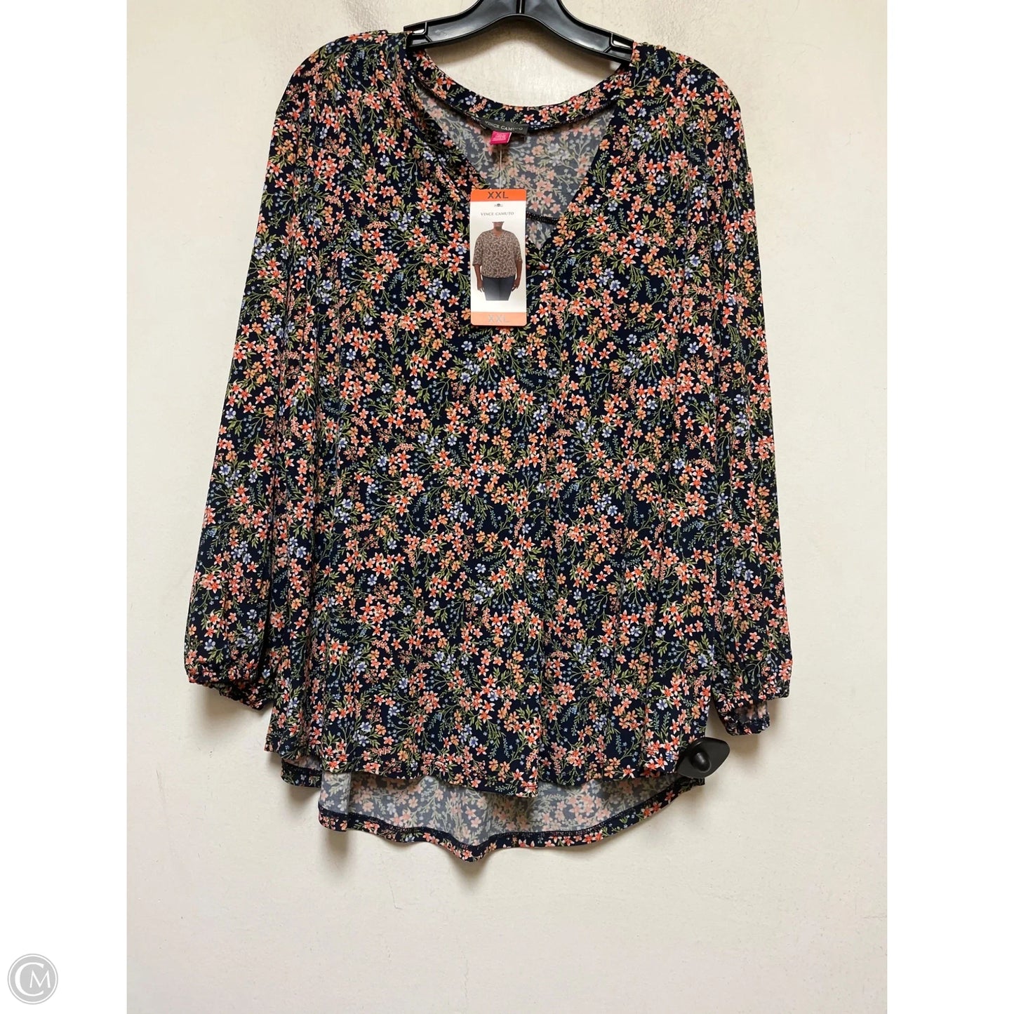 Top Long Sleeve By Vince Camuto In Floral Print, Size: 2x