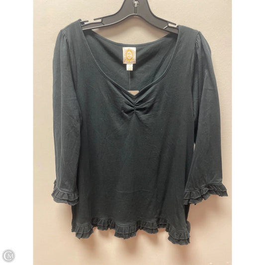 Top Short Sleeve Basic By Anthropologie In Black, Size: L