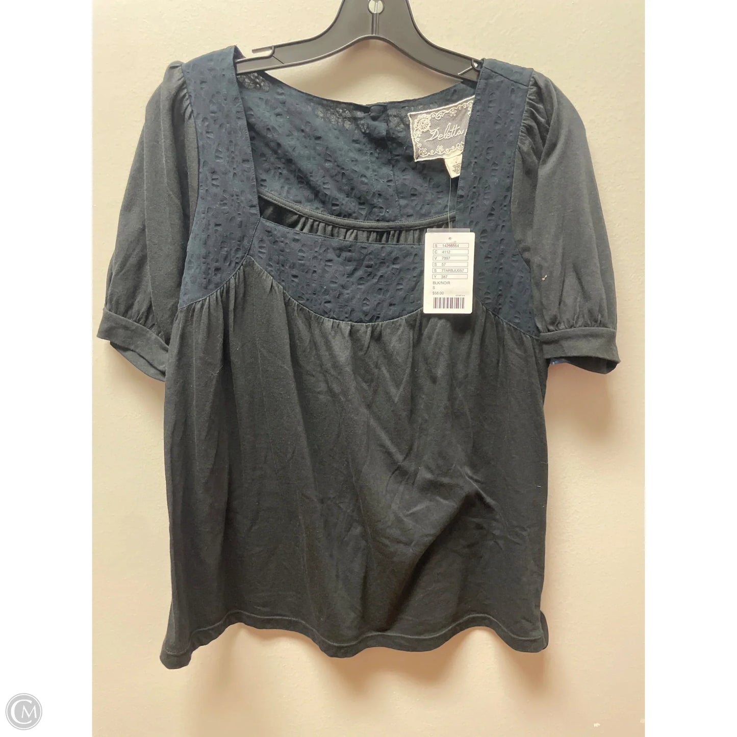 Top Short Sleeve Basic By Anthropologie In Black, Size: S