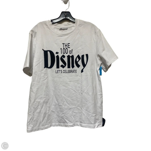 Top Short Sleeve By Zara In Black & White, Size: S