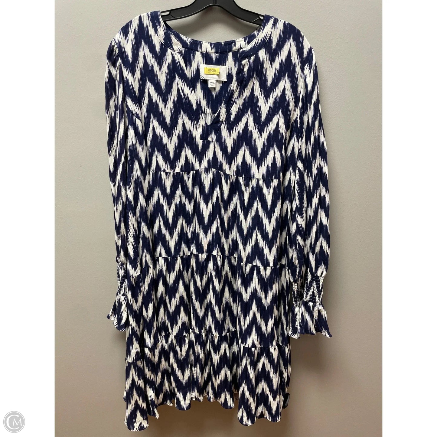 Dress Casual Short By Pomander Place In Blue & White, Size: 3x