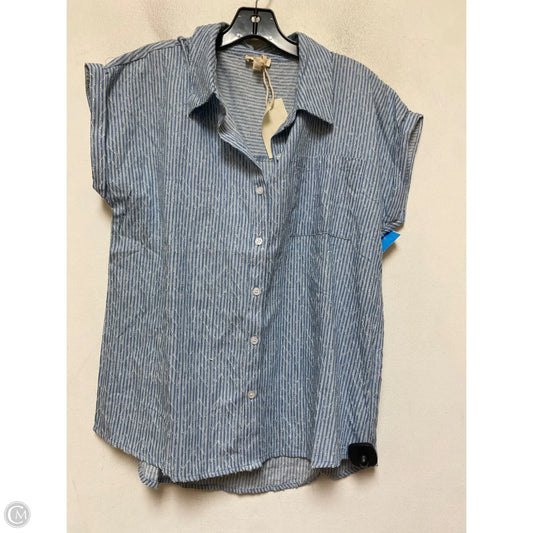 Top Short Sleeve By Hem & Thread In Blue, Size: M