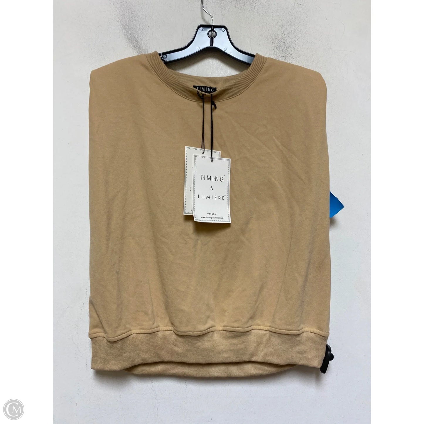 Top Sleeveless By Timing In Tan, Size: S