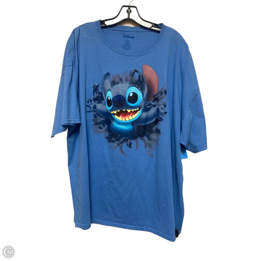 Top Short Sleeve By Disney In Blue, Size: 3x