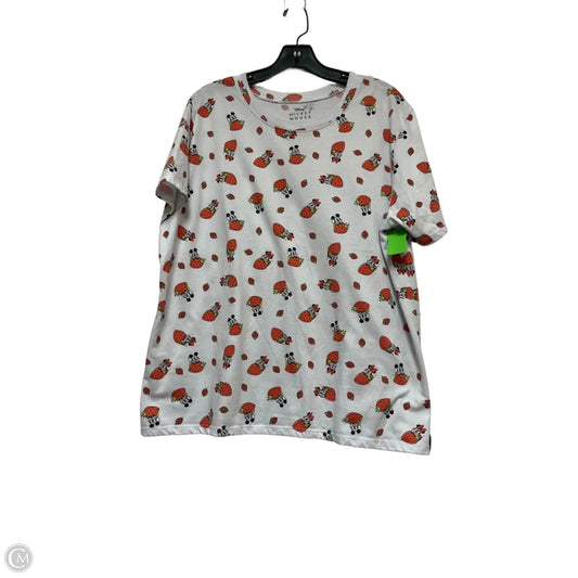 Top Short Sleeve By Disney Store In Orange & White, Size: 2x