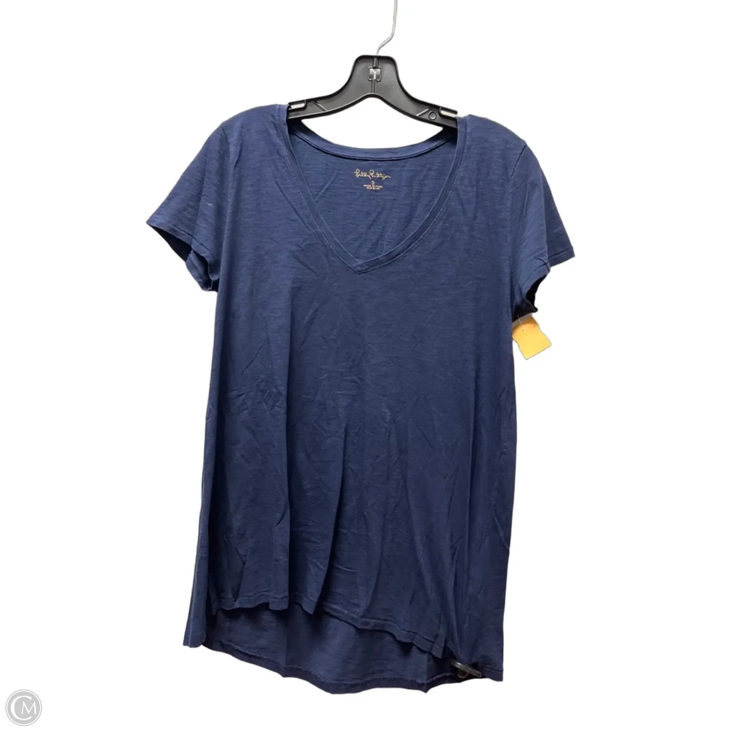 Top Short Sleeve Designer By Lilly Pulitzer In Navy, Size: S