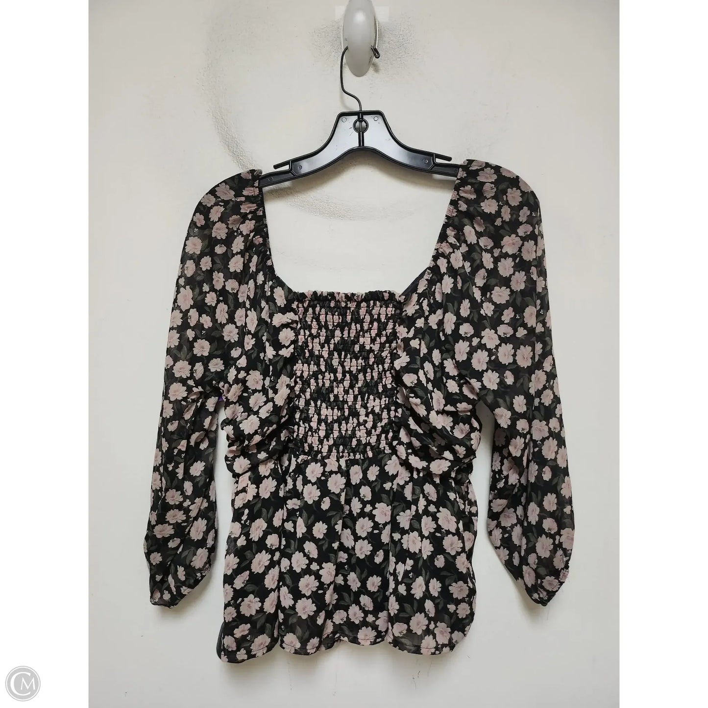 Top Long Sleeve By American Eagle In Floral Print, Size: L