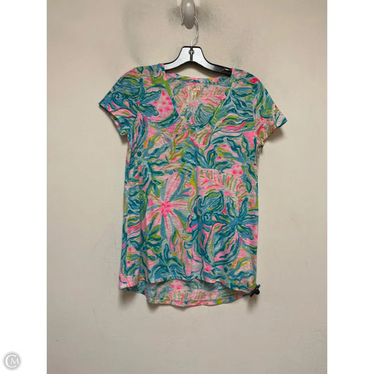 Top Short Sleeve Designer By Lilly Pulitzer In Tropical Print, Size: Xs