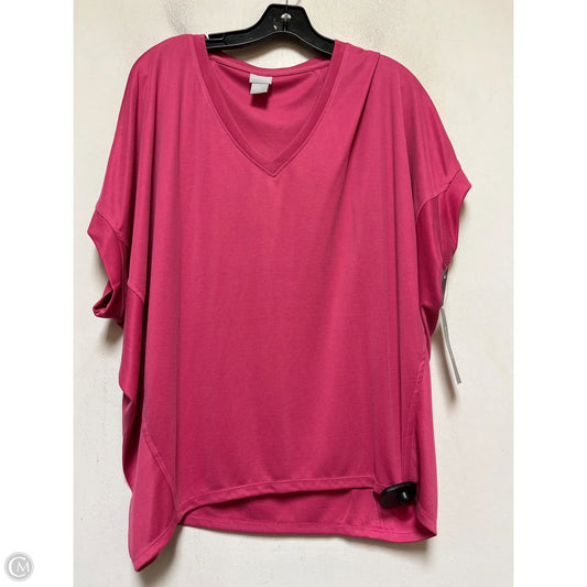 Top Short Sleeve By Chicos In Pink, Size: L