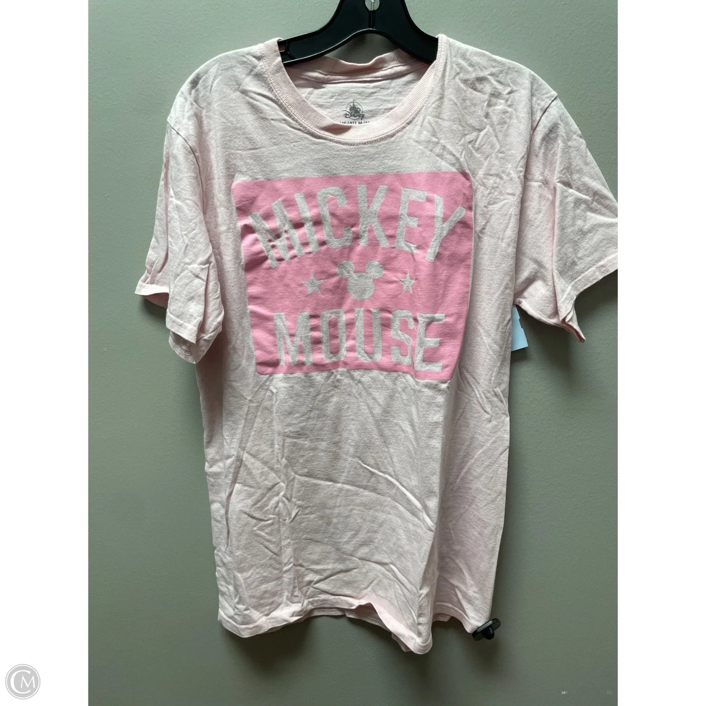 Top Short Sleeve Basic By Disney In Pink, Size: M