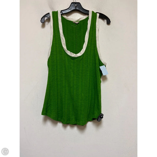 Tank Top By Pilcro In Green & White, Size: L