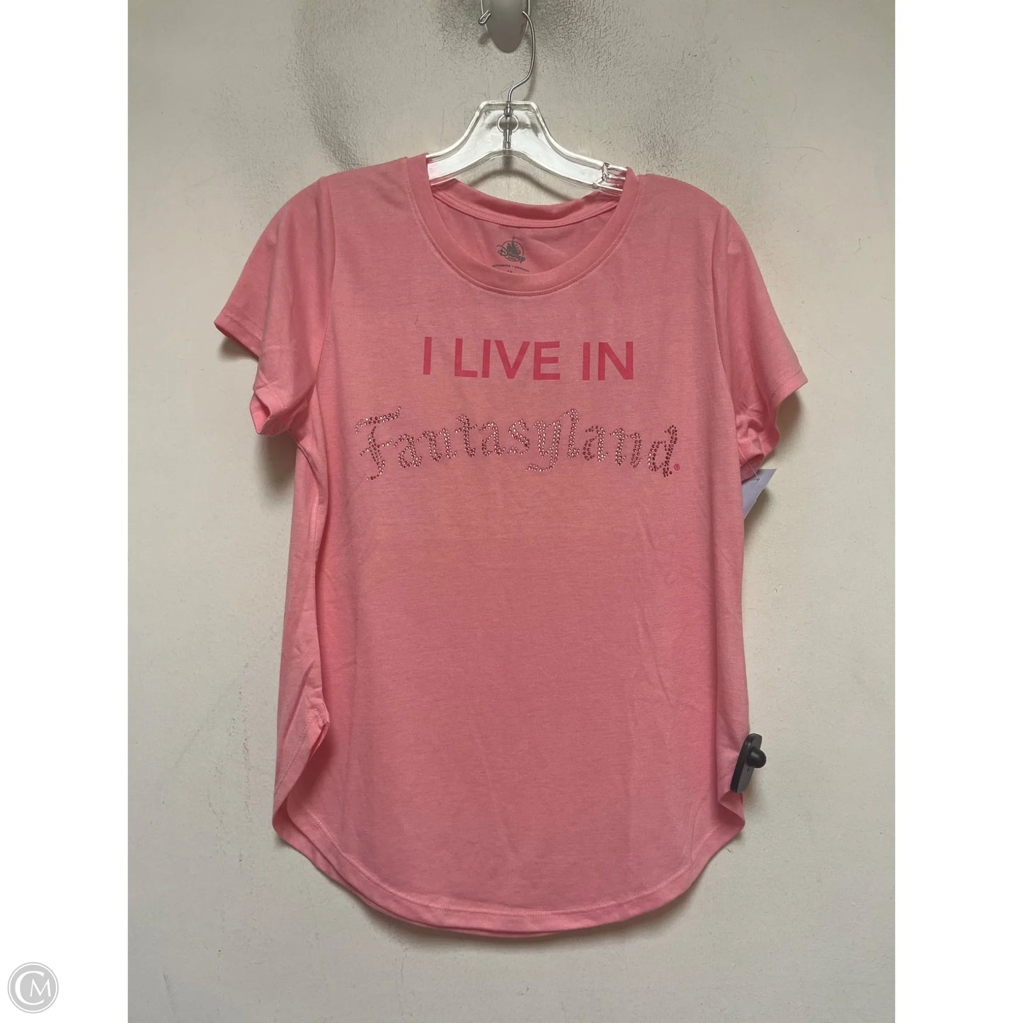 Top Short Sleeve Basic By Disney In Pink, Size: M