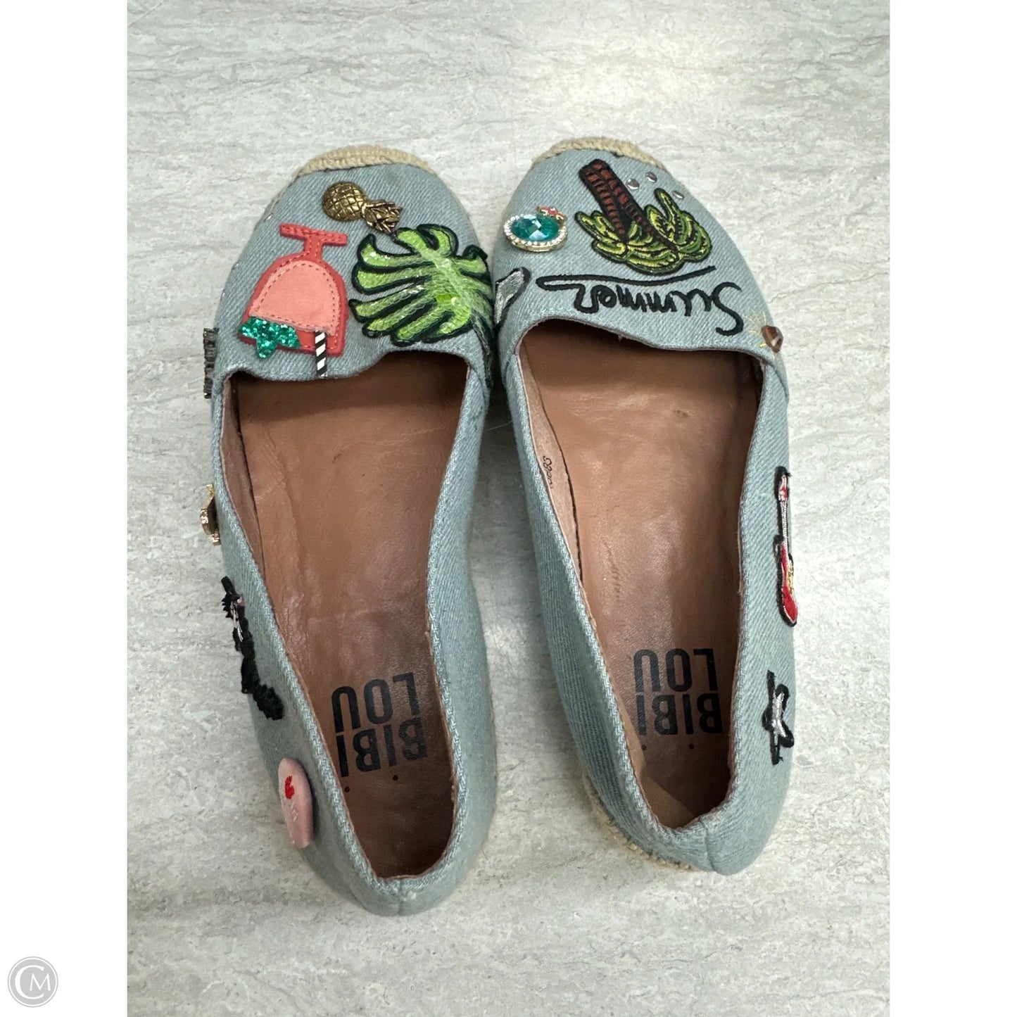 Shoes Flats By Clothes Mentor In Blue Denim, Size: 7.5