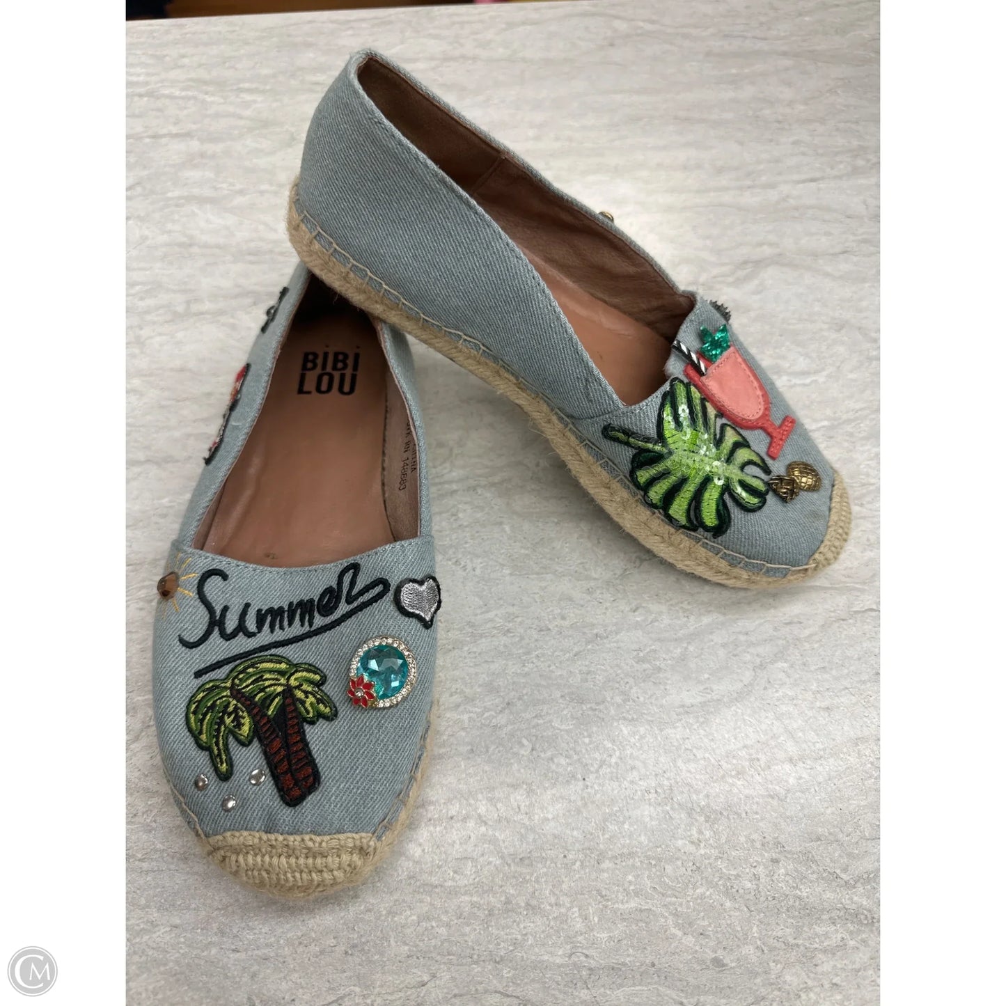 Shoes Flats By Clothes Mentor In Blue Denim, Size: 7.5