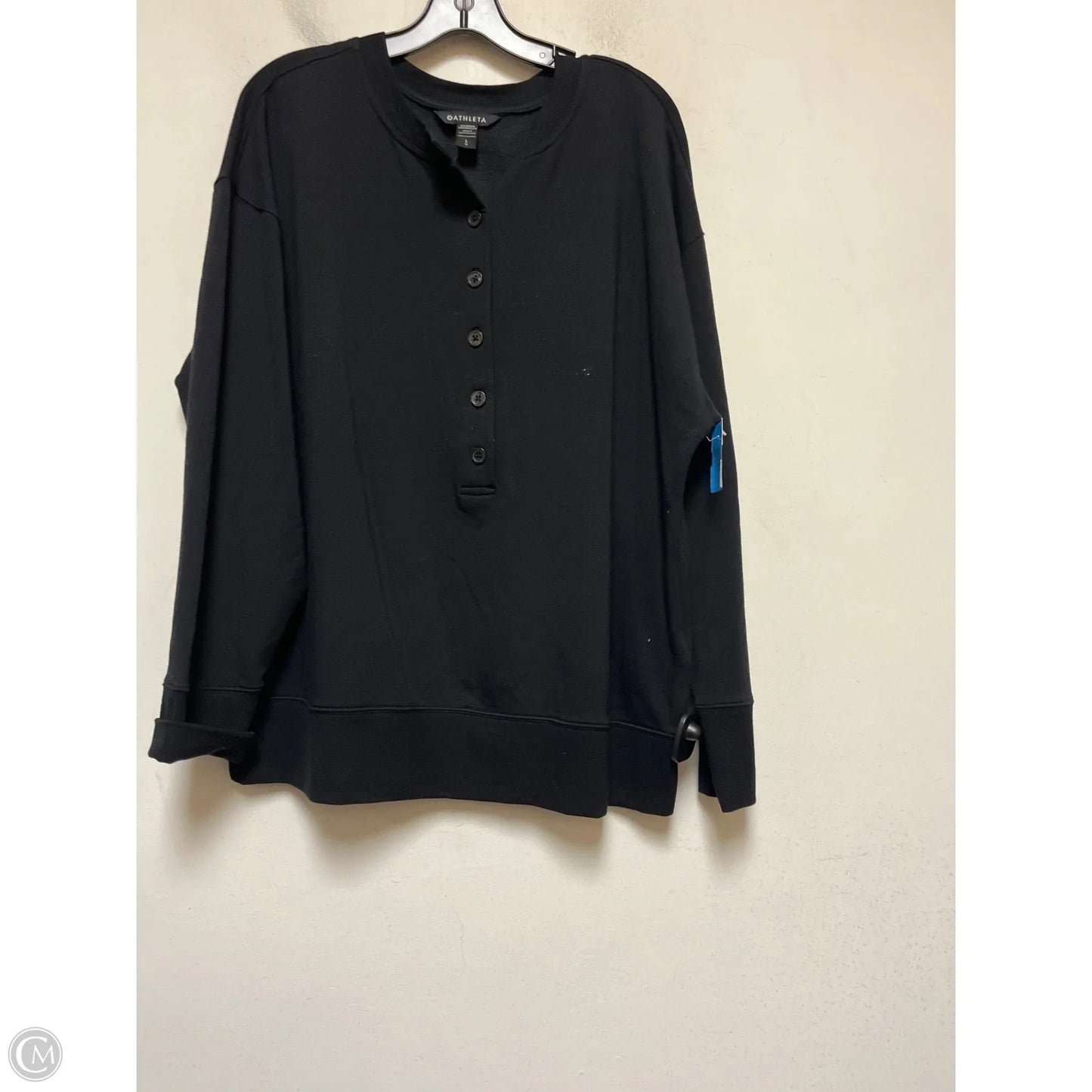 Athletic Top Long Sleeve Crewneck By Athleta In Black, Size: L