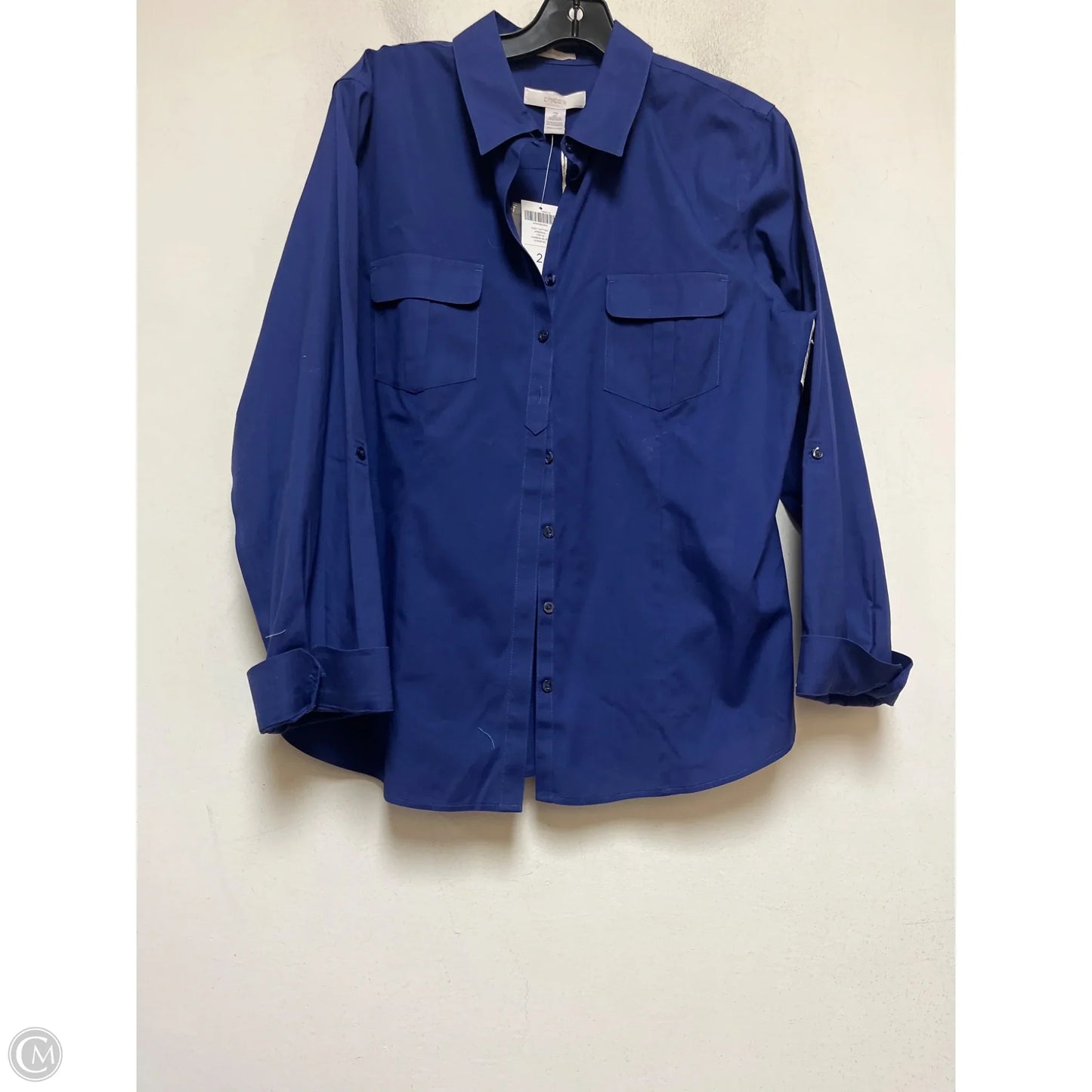 Top Long Sleeve By Chicos In Blue, Size: L