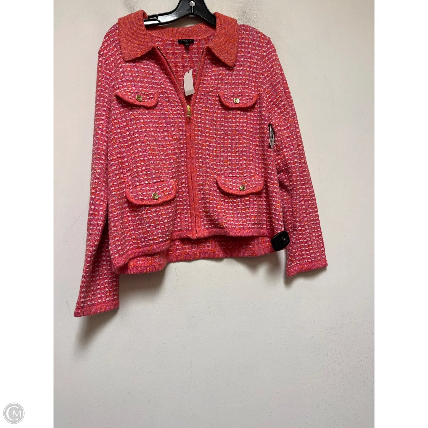 Cardigan By Talbots In Orange & Pink, Size: Xlp
