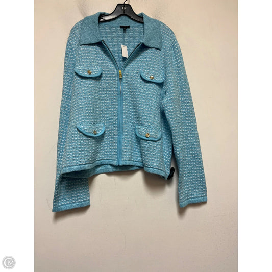 Cardigan By Talbots In Blue & White, Size: Xl