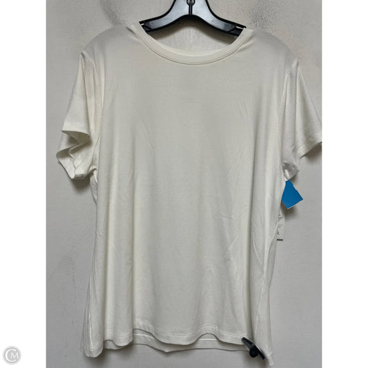 Top Short Sleeve Basic By Nine West In Ivory, Size: Xxl