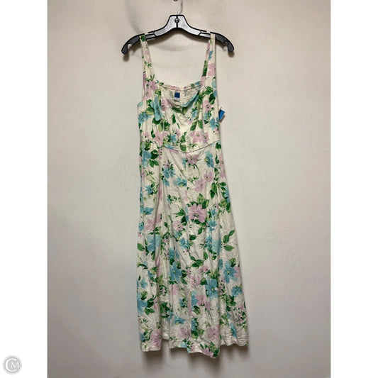 Dress Casual Midi By Old Navy In Floral Print, Size: L