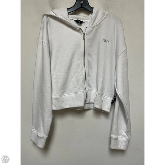 Sweatshirt Hoodie By Dkny In White, Size: L