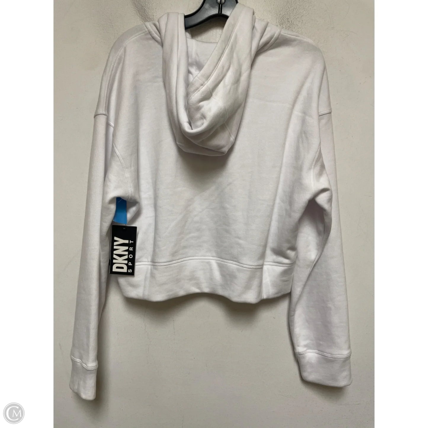 Sweatshirt Hoodie By Dkny In White, Size: L
