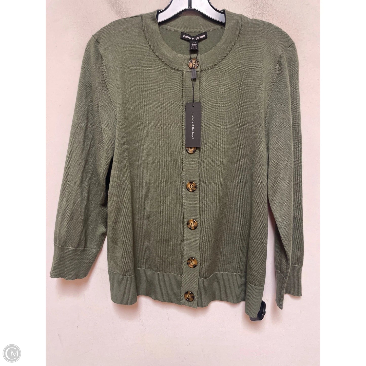 Top Long Sleeve By Cable And Gauge In Green, Size: L