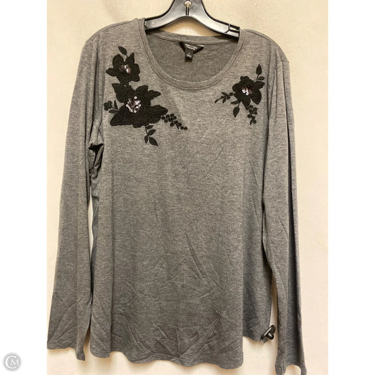 Top Long Sleeve By Simply Vera In Grey, Size: L