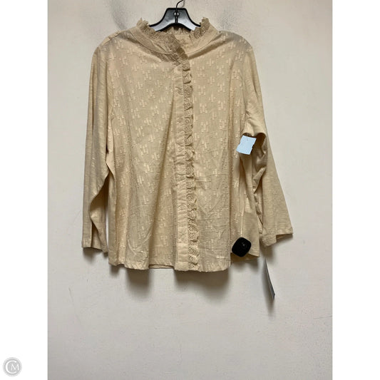 Top Long Sleeve By Democracy In Cream, Size: 1x