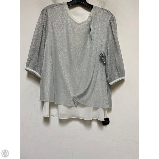 Top Short Sleeve By Blue Sol In Silver, Size: Xl