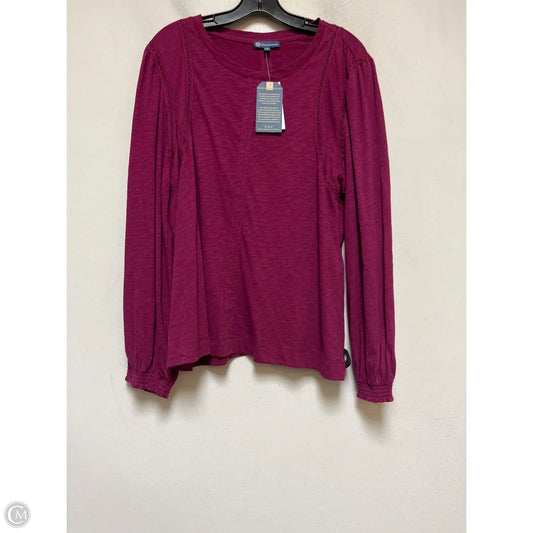 Top Long Sleeve By Democracy In Purple, Size: 1x
