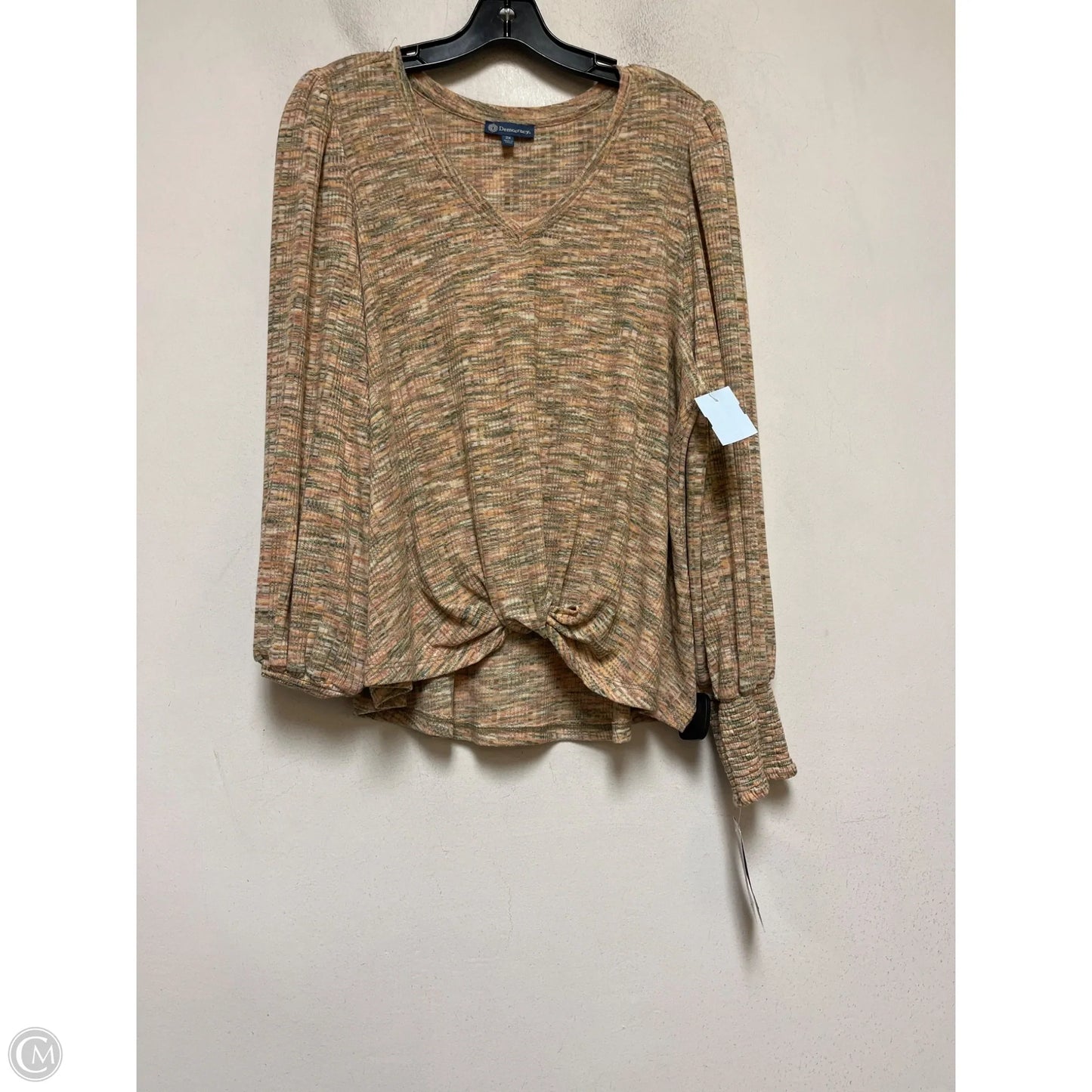 Top Long Sleeve By Democracy In Green & Orange, Size: 2x