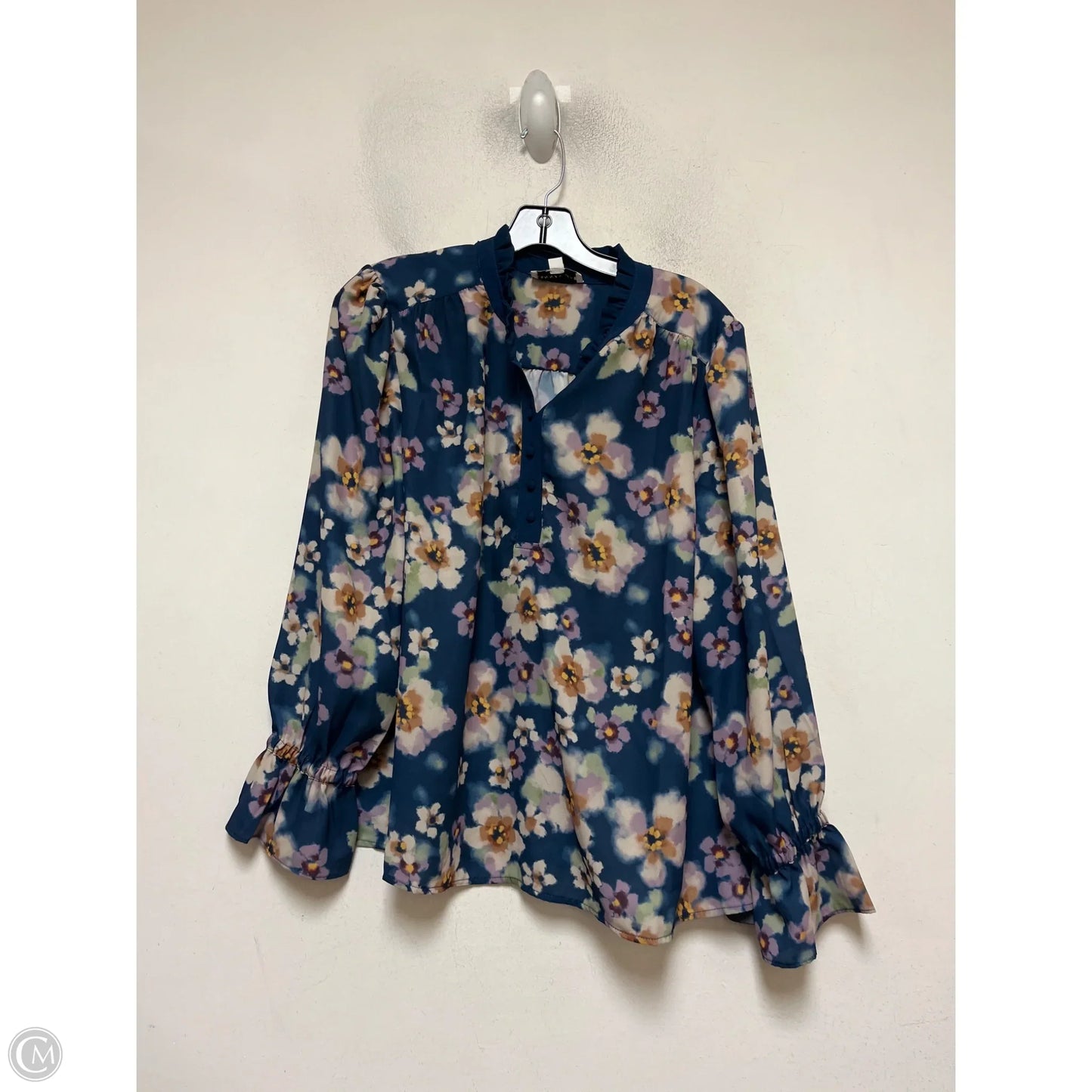 Top Long Sleeve By Clothes Mentor In Floral Print, Size: L